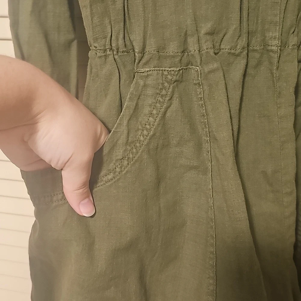 Free People Beside You Shortall Olive Green Size Medium - Picture 5 of 8